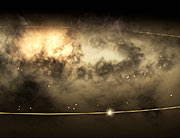 Solar neigbourhood stars in the Milky Way galaxy (artist's view).