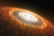 Protoplanetare Scheibe um einen lithiumbrennenden Stern (künstlerische Darstellung)