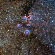 Imagen infrarroja de la Nebulosa Pata de Gato tomada por VISTA