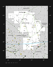 IRAS 16293-2422 dans la constellation d'Ophiuchus