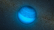 Künstlerische Darstellung des vagabundierenden Planeten CFBDSIR J214947.2-040308.9