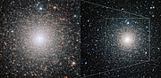 NGC 6388, vanaf de aarde en vanuit de ruimte gezien  