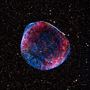 El remanente de la supernova SN 1006 visto en diferentes longitudes de onda