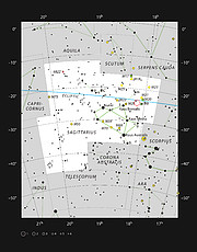 NCG 6559: ett område i stjärnbilden Skytten där nya stjärnor bildas