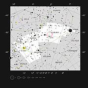 Location of the Toby Jug Nebula in the southern constellation of Carina