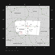 La pareja de galaxias NGC 1316 y 1317 en la constelación de Fornax 