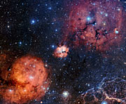 Una panoramica della zona di formazione stellare Gum 15