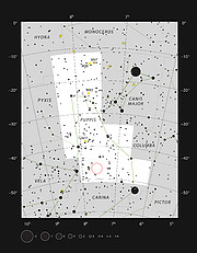 O glóbulo cometário CG4 na constelação da Popa