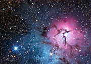 A Nebulosa Trífida no visível