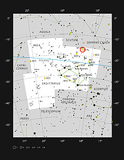 De sterrenhoop Messier 18 in het sterrenbeeld Boogschutter