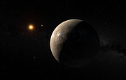 Vue d’artiste de la planète en orbite autour de Proxima Centauri