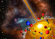 Rappresentazione artistica del nucleo molecolare caldo scoperto nella Grande Nube di Magellano