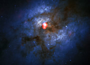 El sistema de galaxias en fusión Arp 220, por ALMA y Hubble