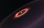 Vue d’artiste des ceintures de poussière autour de Proxima Centauri