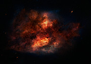 Vue d’artiste d’une galaxie poussiéreuse à formation d’étoiles
