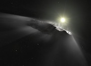 Künstlerische Darstellung des interstellaren Asteroiden `Oumuamua
