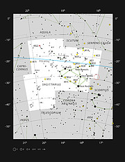 Sagittarius A* in the constellation of Sagittarius