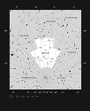 La région H II  LHA 120-N 180B au sein de la constellation de la Table