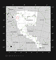 Localização de AT2019qiz na constelação de Erídano