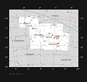Kranietågen i stjernebilledet Cetus (Havuhyret)