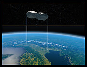 Comparación del tamaño del asteroide Cleopatra con la zona norte de Italia