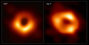 Side by side of the first two images of black holes