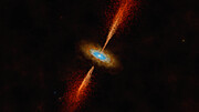 Vue d'artiste du disque et du jet du jeune système stellaire HH 1177