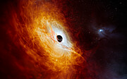 Imagem artística do quasar recordista J059-4351