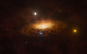 Imagem artística: a galáxia SDSS1335+0728 acende-se