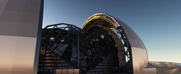 Impressão artística do European Extremely Large Telescope