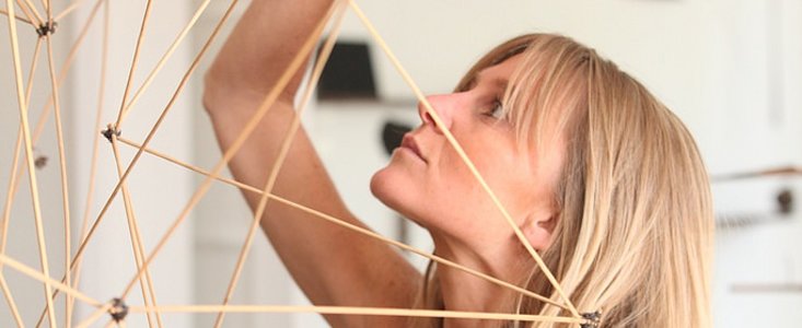 Artist María Ignacia Edwards in her studio