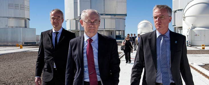 Herman Van Rompuy, der Präsident des Europäischen Rats, während seines Besuchs des Paranal-Observatoriums