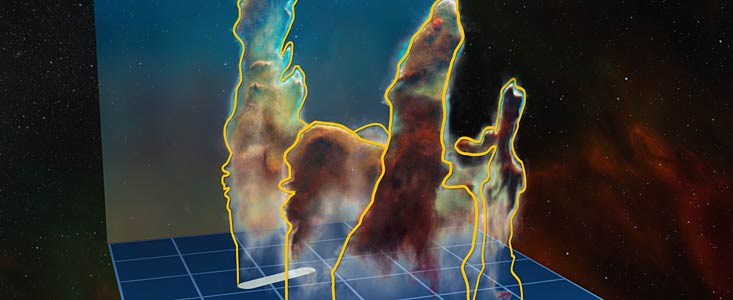 3D data visualisation of the Pillars of Creation