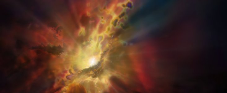 Představa chladného mezigalaktického plynu nasávaného galaxií