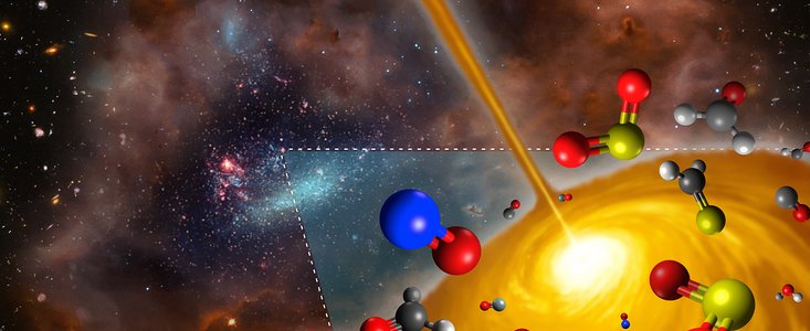 Illustration af den varme molekylsky opdaget i Den Store Magellanske Sky