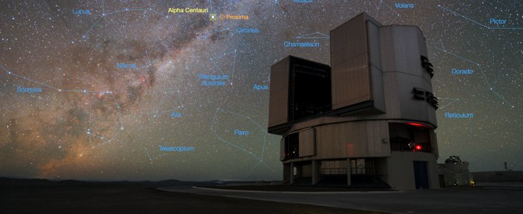 Very Large Telescope og stjernesystemet Alpha Centauri
