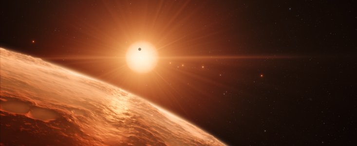 Vue d’artiste du système planétaire TRAPPIST-1