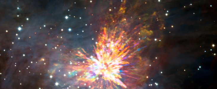 ALMA beobachtet Sternenexplosion im Sternbild Orion