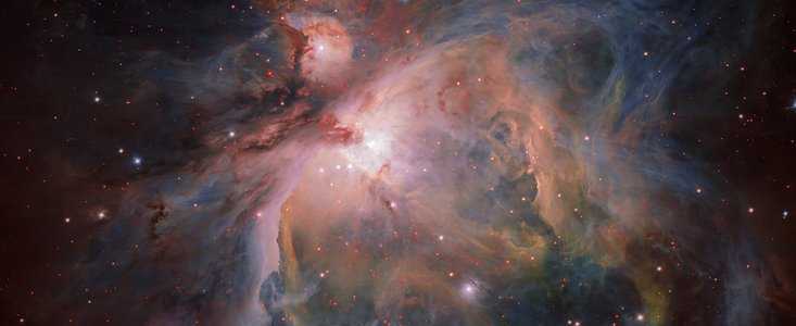 A Nebulosa de Orion e o seu enxame estelar obtidos pelo Telescópio de Rastreio do VLT