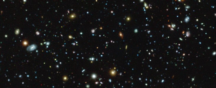 O Campo Ultra Profundo do Hubble observado pelo MUSE
