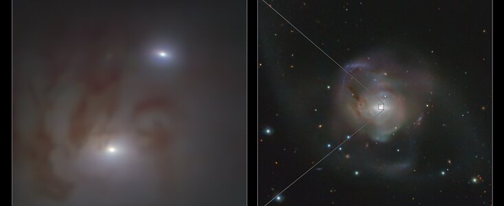 Primeros planos y visión de amplio campo de la pareja de agujeros negros supermasivos más cercana