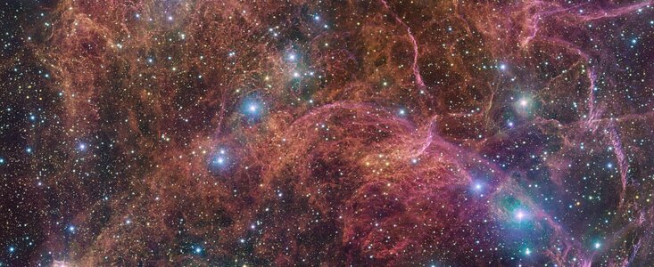 De Vela-supernovarest in beeld gebracht door de VLT Survey Telesope