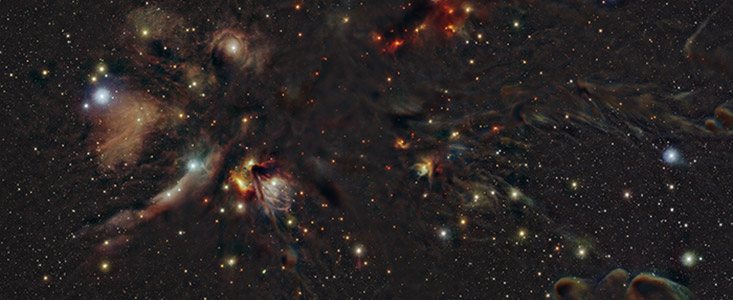 Infrarødt kig på området L1688 i Ophiuchus