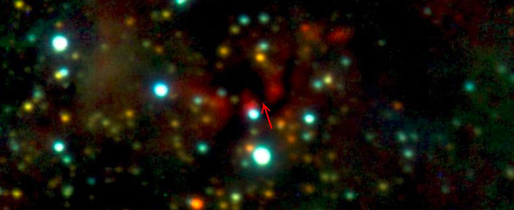 First circumstellar disk around a massive star