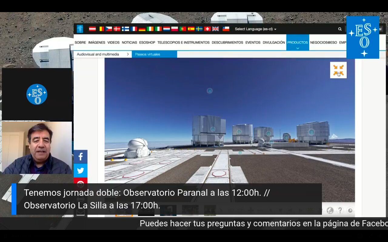 Screenshot of Virtual guided tour of Paranal Observatory
