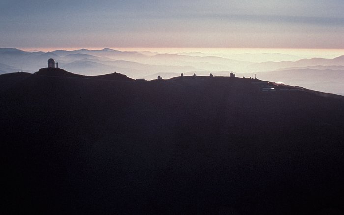 Aerial view of La Silla observatory, 1980