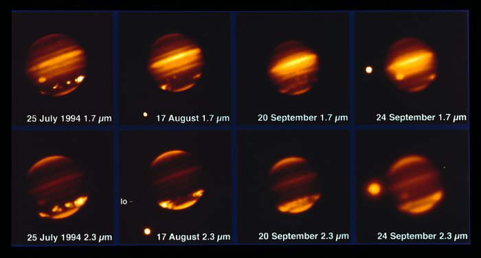 Comet Shoemaker–Levy 9 impacting Jupiter in 1994