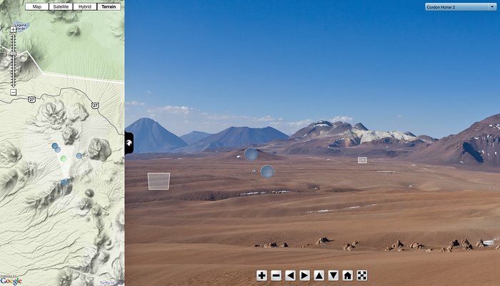 Screenshot of ESO virtual tours 360° at the Chajnantor plateau