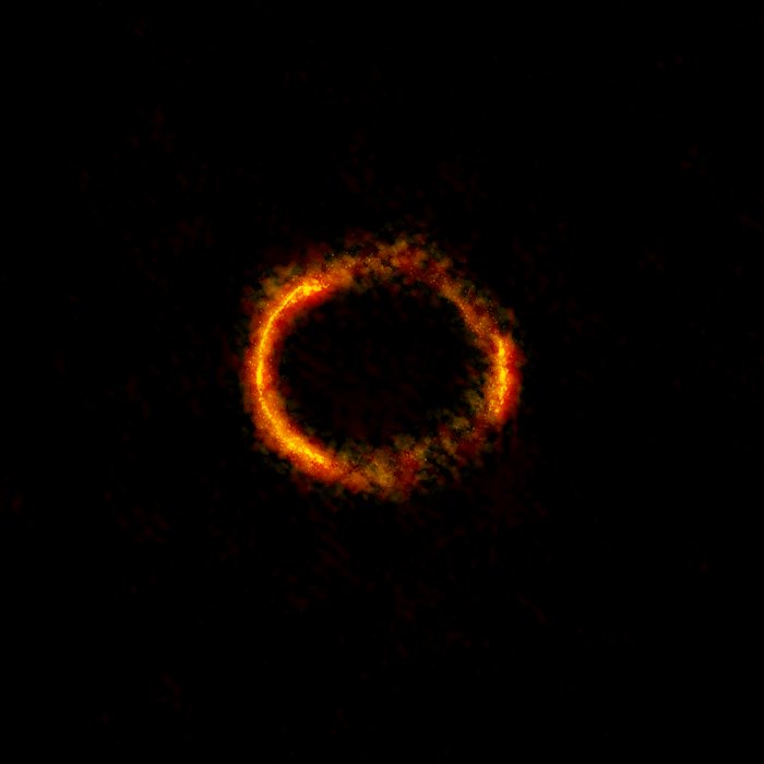 Imagem ALMA da galáxia SDP.81 afectada por lente gravitacional