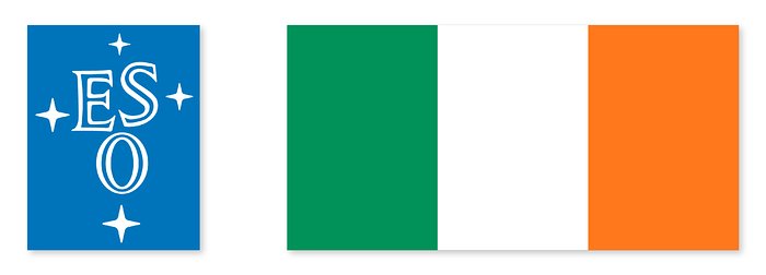 ESO logo and Irish flag